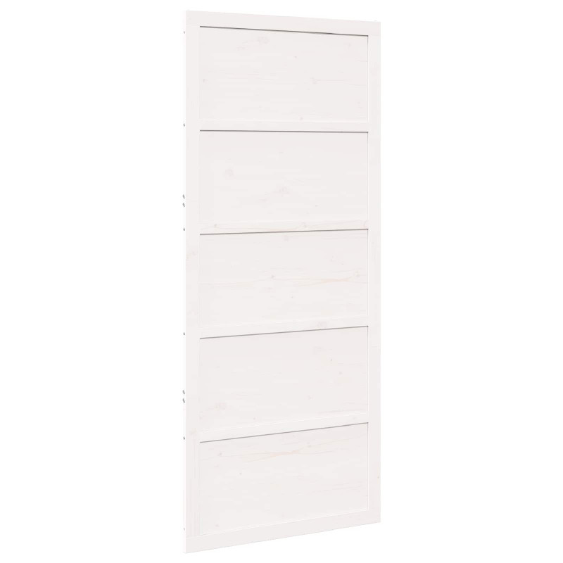 Drzwi do stodoły Biały 90 x 2,5 x 208 cm Lite drewno sosnowe