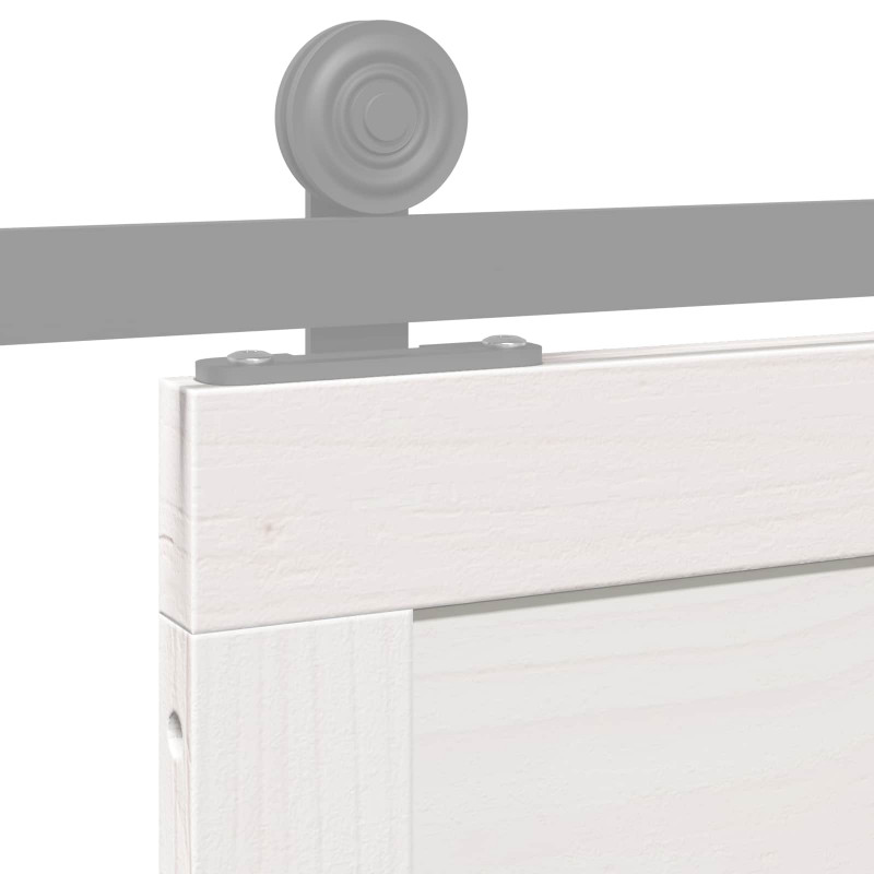 Drzwi do stodoły Biały 90 x 2,5 x 208 cm Lite drewno sosnowe