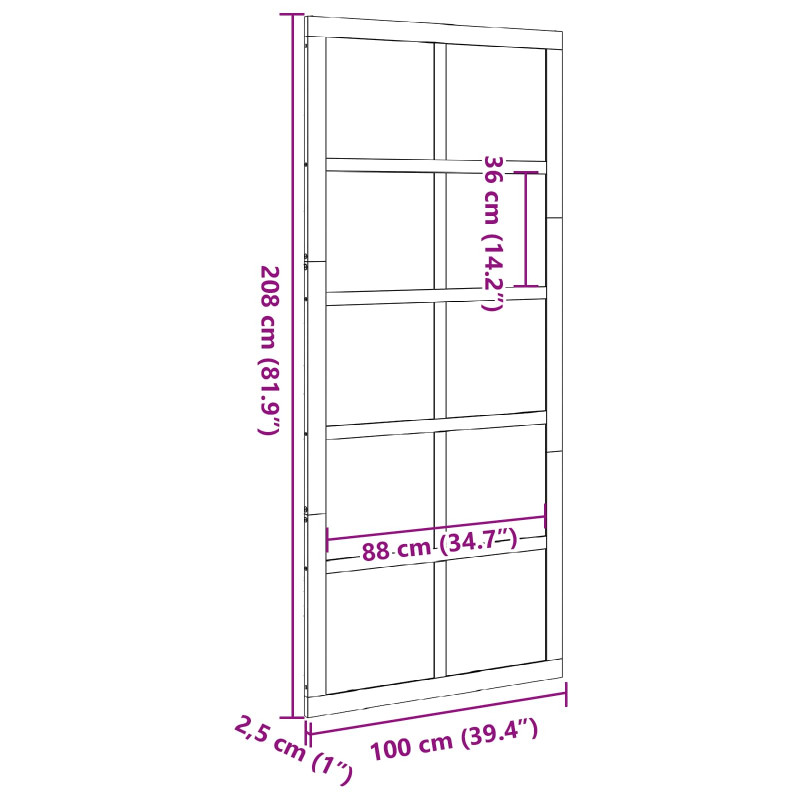 Drzwi do stodoły Biały 100 x 2,5 x 208 cm Lite drewno sosnowe