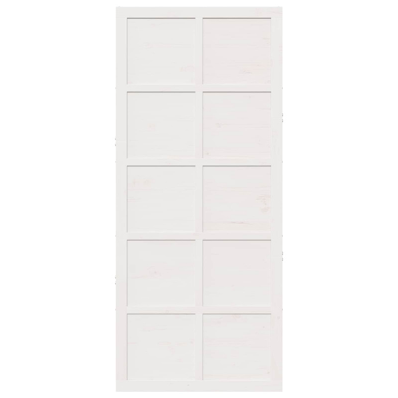 Drzwi do stodoły Biały 80 x 2,5 x 208 cm Lite drewno sosnowe
