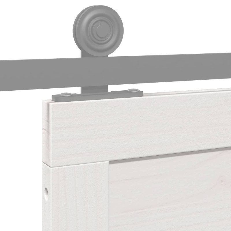 Drzwi do stodoły Biały 80 x 2,5 x 208 cm Lite drewno sosnowe