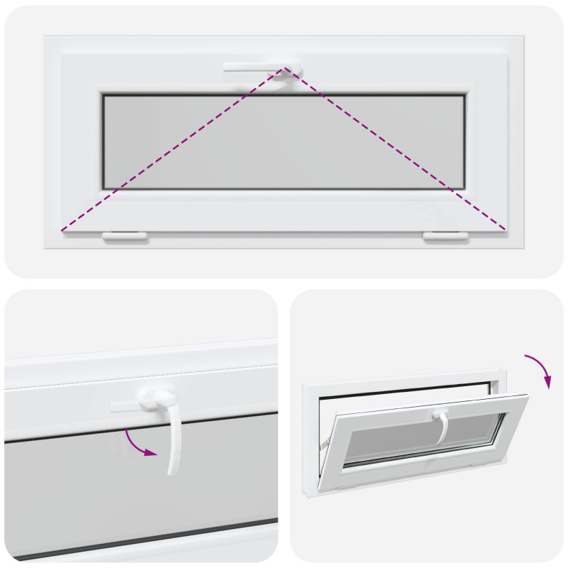 Okno piwniczne RISOR 90 x 40 cm PVC i szkło Biały