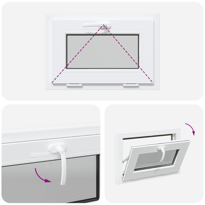Okno piwniczne RISOR 60 x 40 cm PVC i szkło Biały