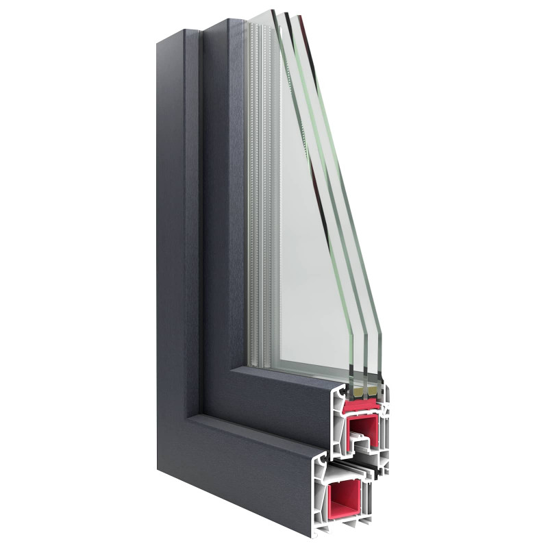 Okno piwniczne RISOR 60 x 40 cm PVC i szkło antracytowy