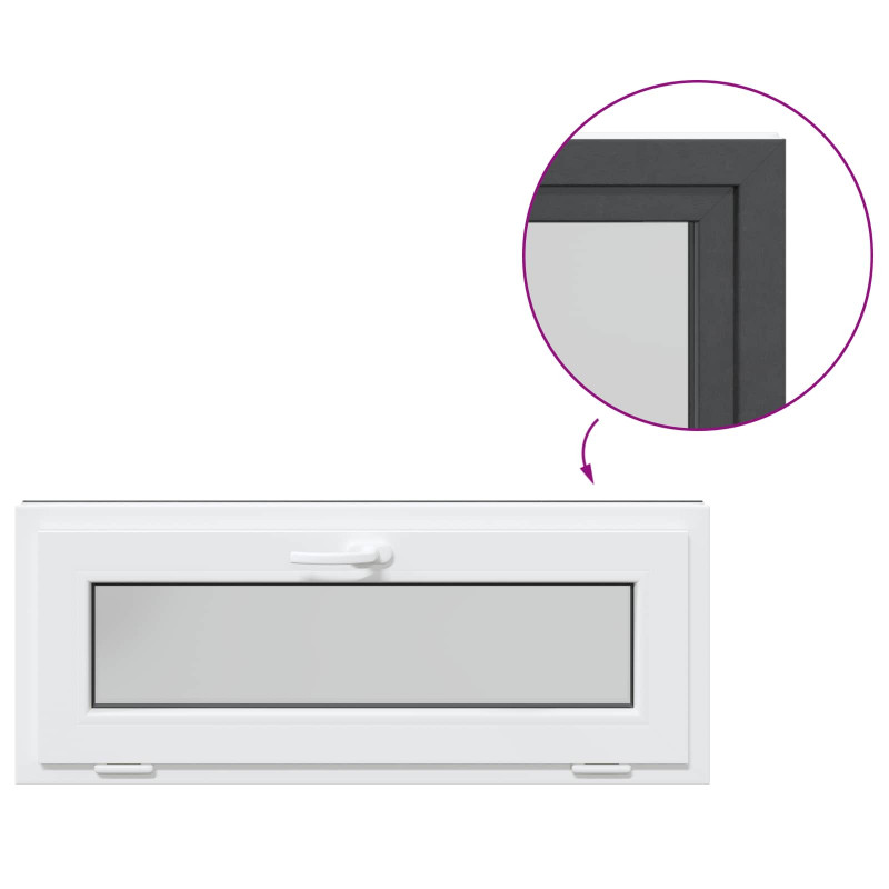 Okno piwniczne RISOR 100 x 40 cm PVC i szkło antracytowy