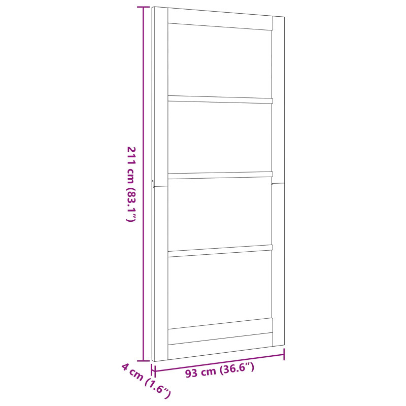 Drzwi wewnętrzne naturalny 93 x 211 cm sklejka