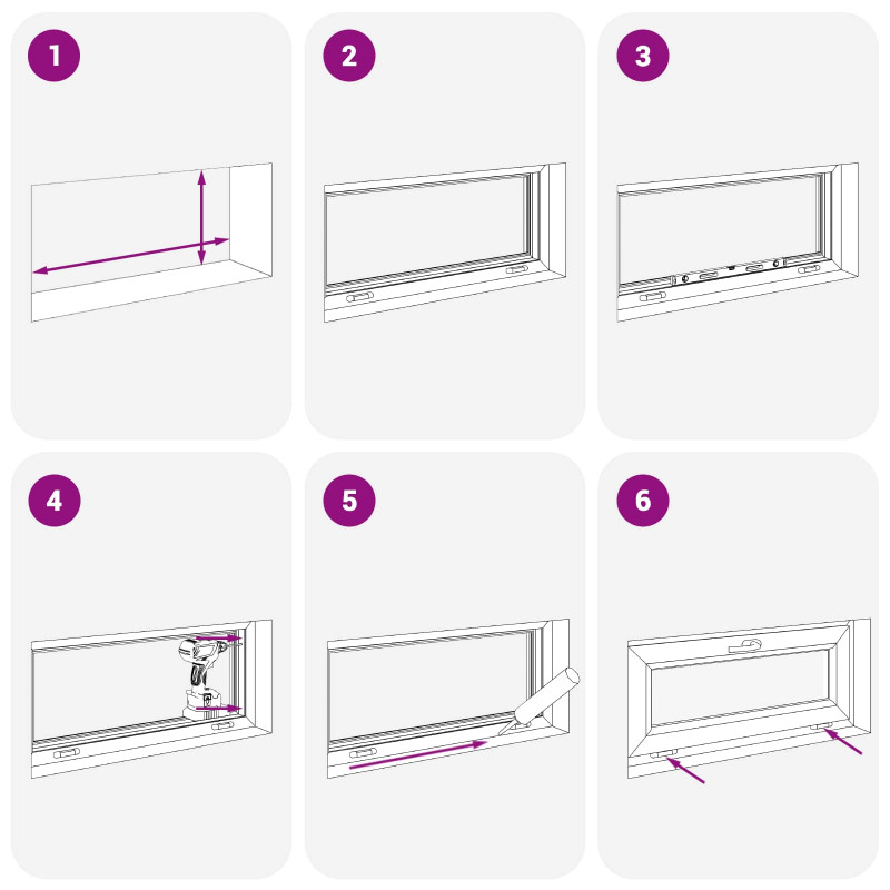 Okno piwniczne RISOR 100 x 40 cm PVC i szkło Biały
