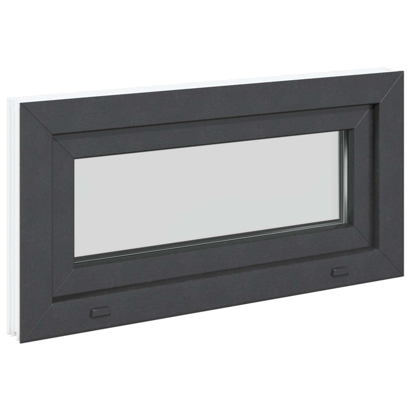 Okno piwniczne RISOR 80 x 40 cm PVC i szkło antracytowy