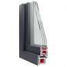 Okno piwniczne RISOR 80 x 40 cm PVC i szkło antracytowy
