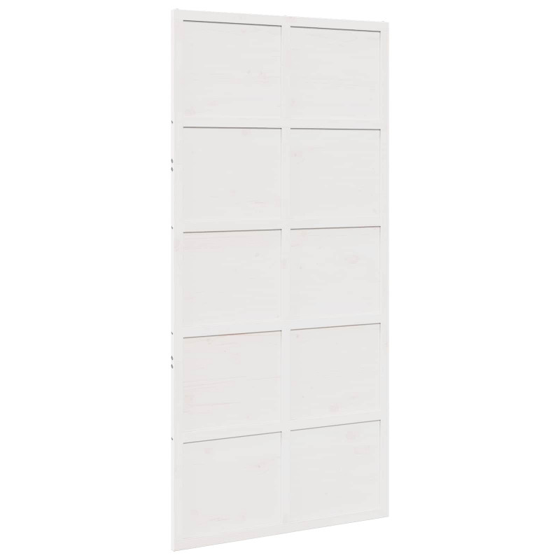 Drzwi do stodoły Biały 100 x 208 cm Lite drewno sosnowe