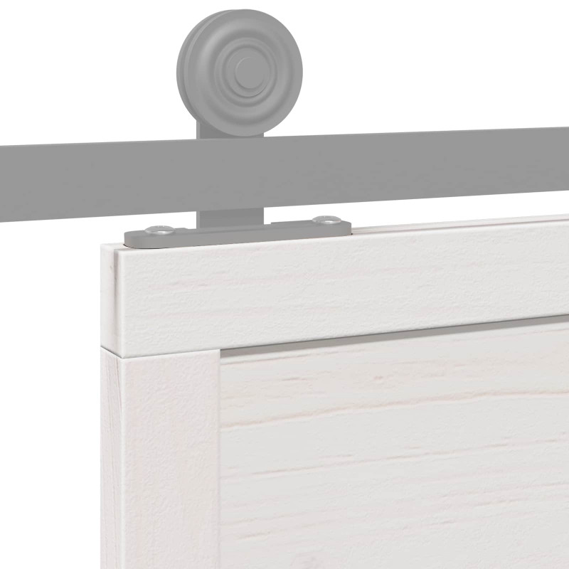 Drzwi do stodoły Biały 100 x 208 cm Lite drewno sosnowe