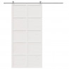 Drzwi do stodoły Biały 100 x 208 cm Lite drewno sosnowe