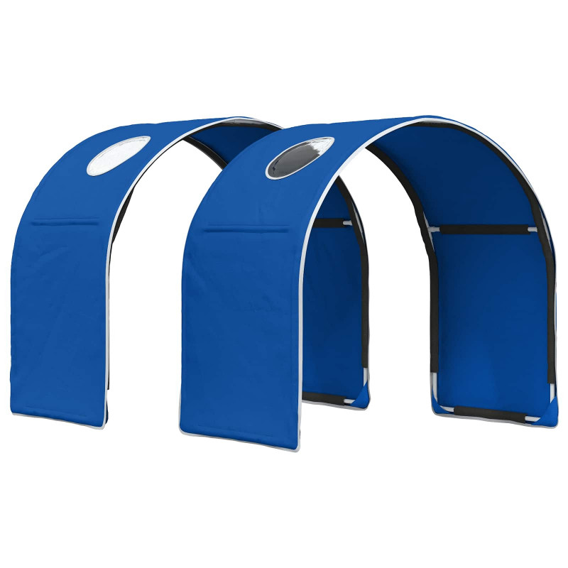 Tunel do łóżka 2 pcs Niebieski 211 x 52,5 x 2 cm Poliester