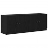 Szafka pod łóżko z drzwiami 2 pcs Czarny Dąb 66 x 35 x 48 cm