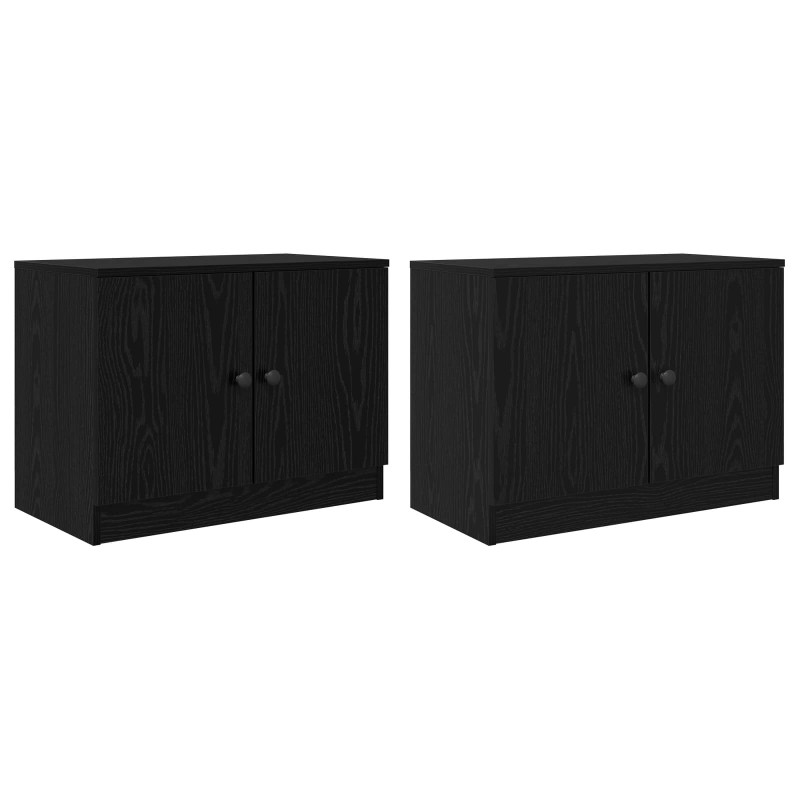 Szafka pod łóżko z drzwiami 2 pcs Czarny Dąb 66 x 35 x 48 cm