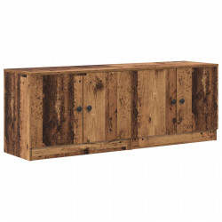 Szafka pod łóżko z drzwiami 2 pcs Stare drewno 66 x 35 x 48 cm