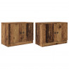 Szafka pod łóżko z drzwiami 2 pcs Stare drewno 66 x 35 x 48 cm