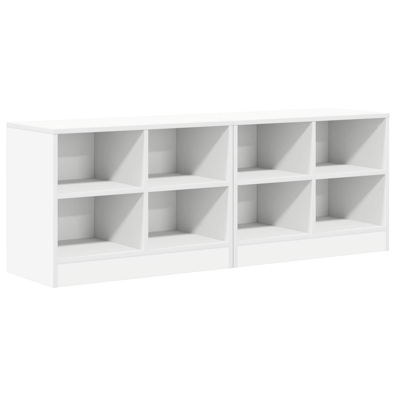 Szafka pod łóżko z półką 2 pcs Biały 66 x 33 x 48 cm