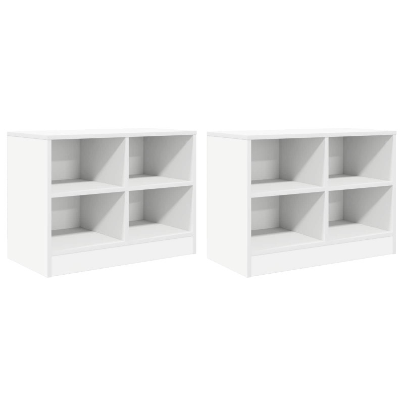 Szafka pod łóżko z półką 2 pcs Biały 66 x 33 x 48 cm