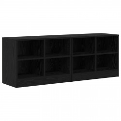 Szafka pod łóżko z półką 2 pcs Czarny dąb 66 x 33 x 48 cm