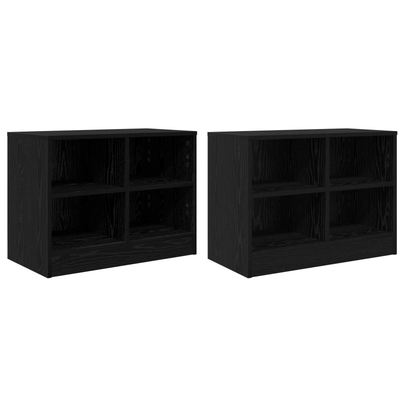 Szafka pod łóżko z półką 2 pcs Czarny dąb 66 x 33 x 48 cm