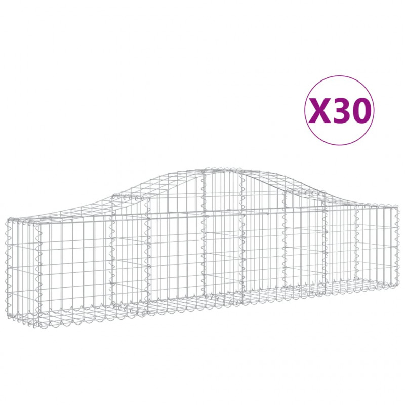 Kosze gabionowe, 30 szt, 200x30x40/60 cm, galwanizowane żelazo