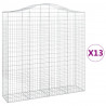 Kosze gabionowe, 13 szt, 200x50x200/220cm, galwanizowane żelazo