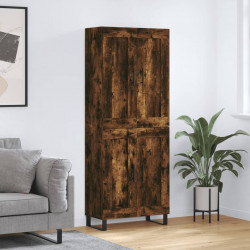 Witrynka przydymiony dąb 69,5x34x180 cm materiał drewnopochodny
