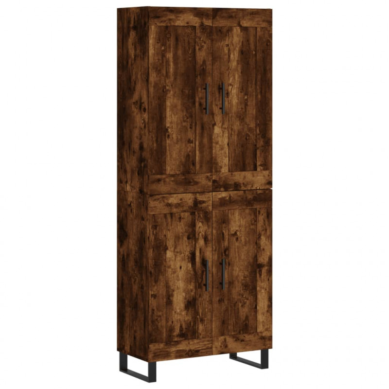 Witrynka przydymiony dąb 69,5x34x180 cm materiał drewnopochodny