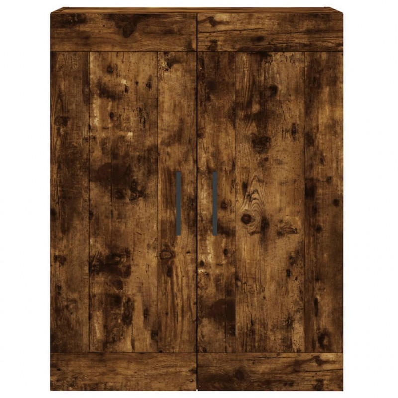 Witrynka przydymiony dąb 69,5x34x180 cm materiał drewnopochodny