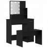 Zestaw lustra LED 2 pcs Czarny Dąb Materiał drewnopochodny