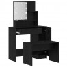 Zestaw lustra LED 2 pcs Czarny Dąb Materiał drewnopochodny