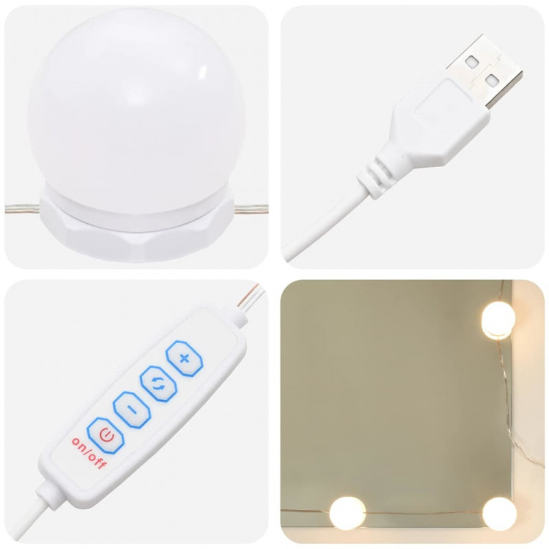 Zestaw lustra LED 2 pcs Czarny Dąb Materiał drewnopochodny