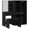 Zestaw toaletowy z LED 4 pcs Czarny Dąb Materiał drewnopochodny