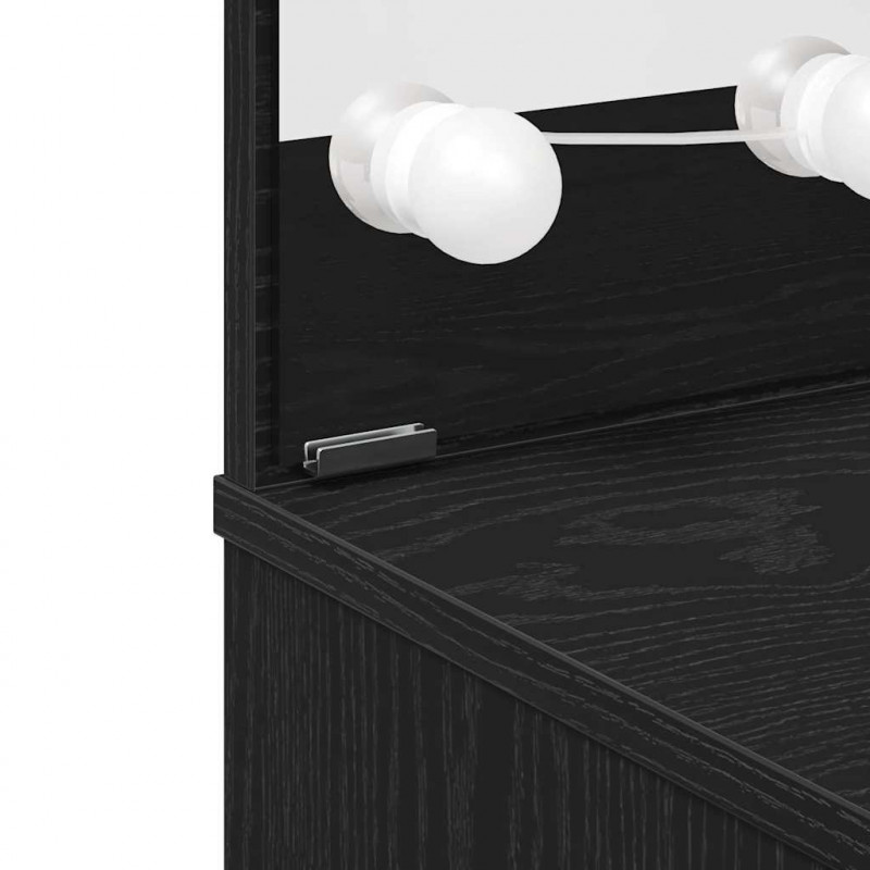 Zestaw lustra LED 2 pcs Czarny Dąb Materiał drewnopochodny