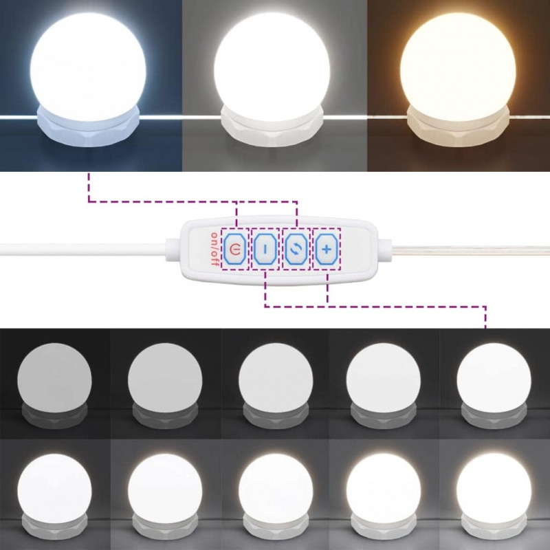 Zestaw lustra LED 2 pcs Czarny Dąb Materiał drewnopochodny