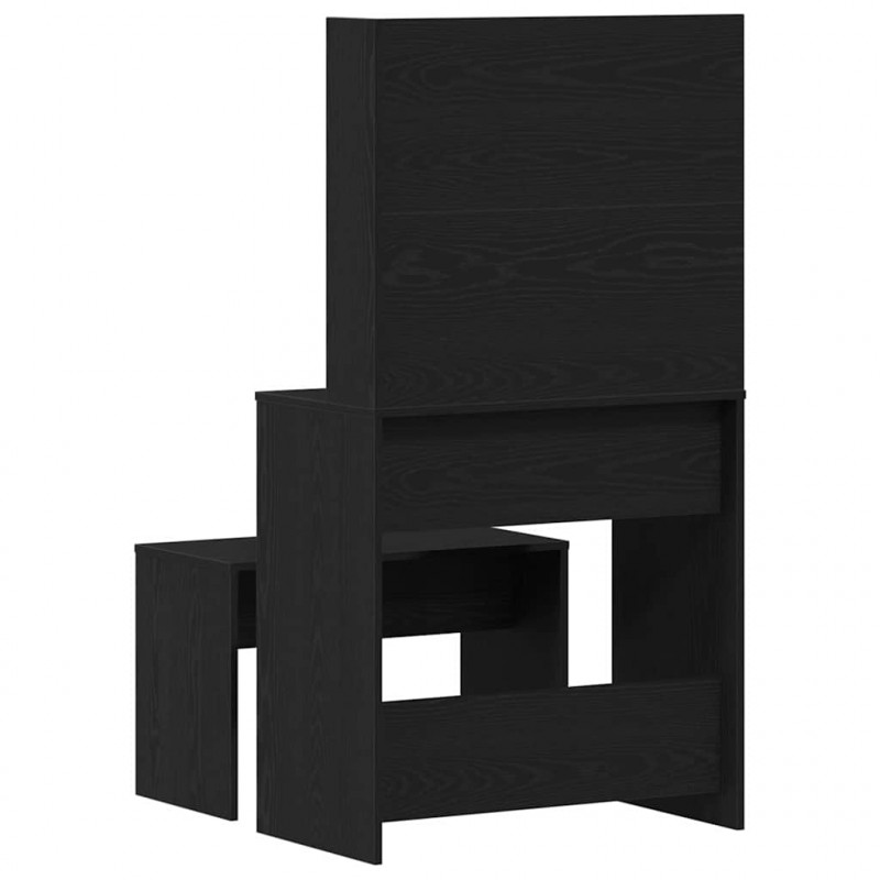 Zestaw toaletki 2 pcs Czarny Dąb Materiał drewnopochodny