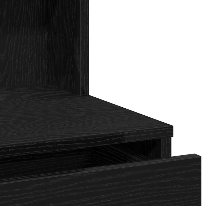 Zestaw toaletki 2 pcs Czarny Dąb Materiał drewnopochodny