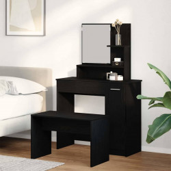 Zestaw toaletki 2 pcs Czarny Dąb Materiał drewnopochodny