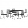 Zestaw do jadalni w ogrodzie 7 pcs Czarny