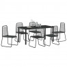 Zestaw do jadalni w ogrodzie 7 pcs Czarny