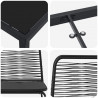 Zestaw do jadalni w ogrodzie 7 pcs Czarny