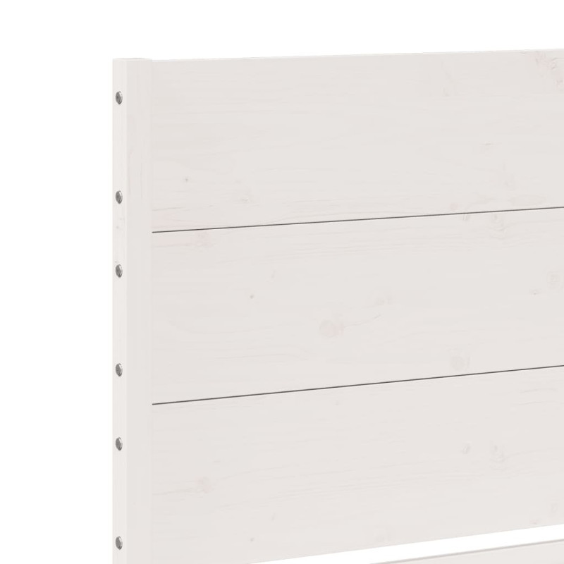 Dłuższe łóżko bez materaca, białe, 100x220 cm, lite drewno