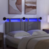 Wezgłowie wiszące Z lampą LED ciemnoszary tkanina