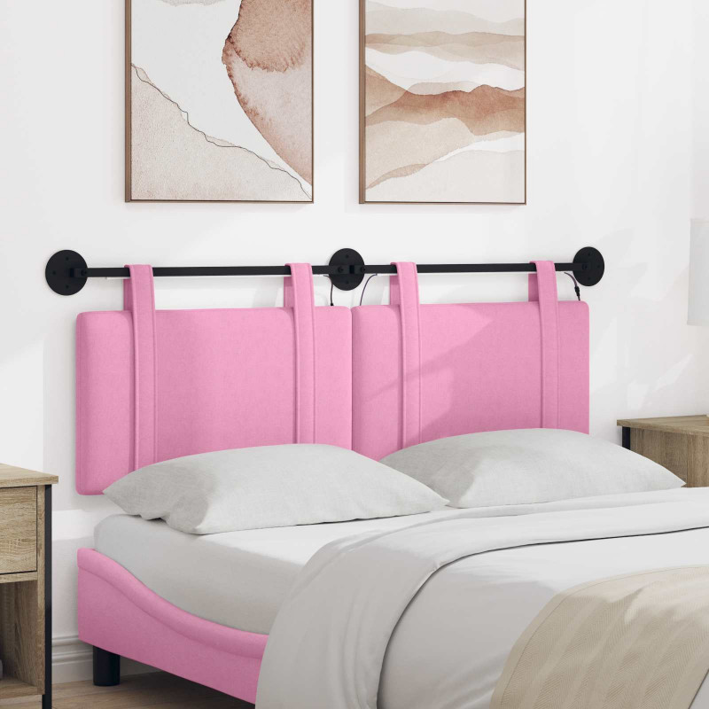 Wezgłowie wiszące Z lampą LED różowy tkanina