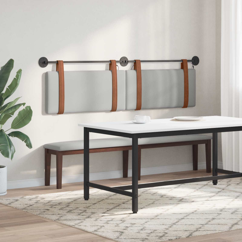 Wezgłowie wiszące Z lampą LED Szary chmur Antyczny PU