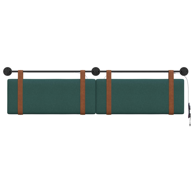 Wezgłowie wiszące Z lampą LED Ciemnozielony Antyczny PU