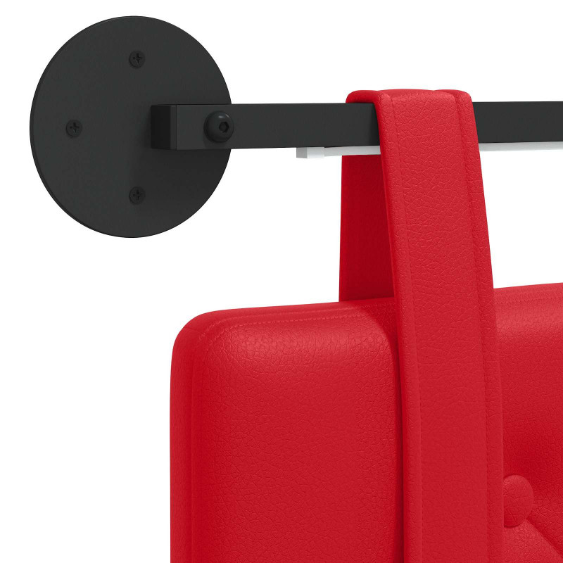 Wezgłowie wiszące Z lampą LED czerwony Ekoskóra