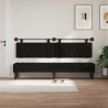 Wezgłowie wiszące Z lampą LED Czarny Ekoskóra