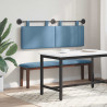 Wezgłowie wiszące Z lampą LED niebieski Tkanina sztruksowa